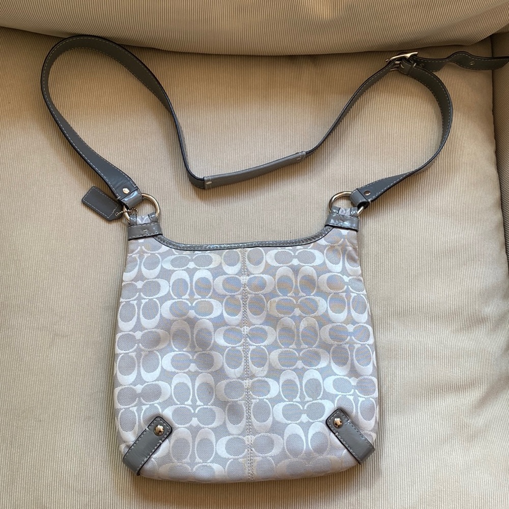 Vintage Coach Medium Grey “Signature C” Crossbody Bag